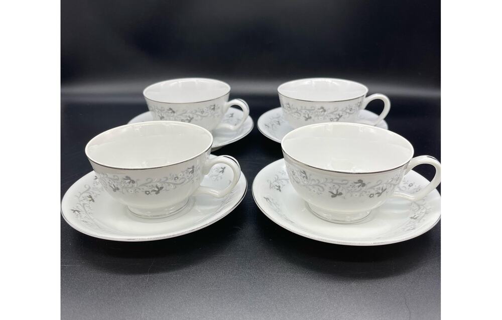 Vintage Moon Mist Fine China Set of 4 Cups & Saucers # 3000 Made in Japan